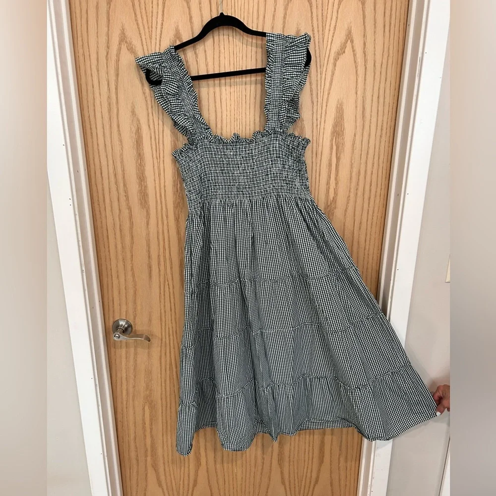 Hill House Home Ellie Nap Dress in Green & White gingham, size XL. 100% cotton. - Picture 2 of 3
